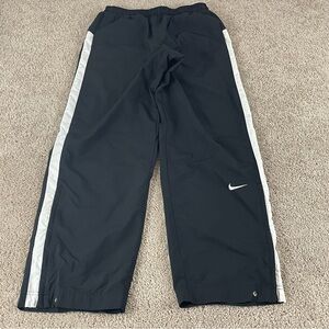 Vintage Nike Track Pants Mens Medium Black Y2K 90s Lined Ankle Snap Zip E241